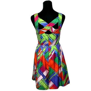 Anthropologie Leifsdottir Calliope Silk Plaid Dress Women 4 Fit Flare Sleeveless